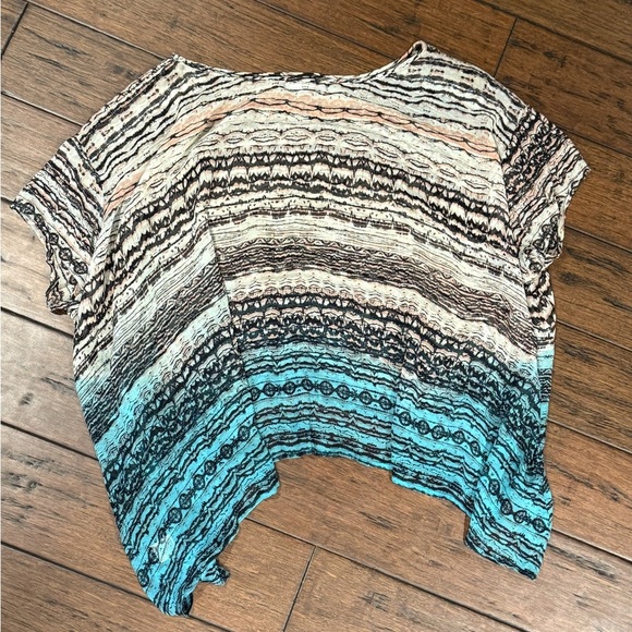 GYPSY sheer Multicolour loose flowy SILK shirt Blouse size Medium - Picture 3 of 7